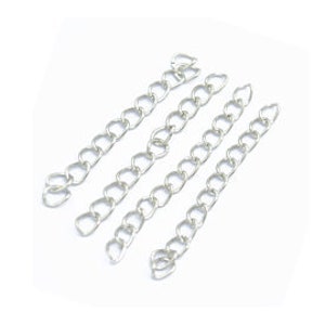 lot de 10 chainettes d'extension en acier inoxydable argenté, ou dorée Argent