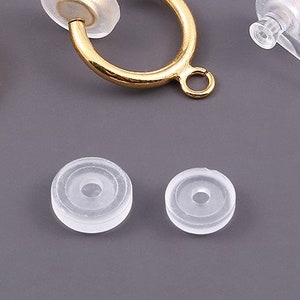 10 coussinets anti-douleur en silicone transparent pour oreilles non percées image 5