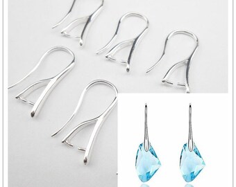 une paire  de  crochets bélières boucles d'oreilles en argent 925 ou plaqué or 18k