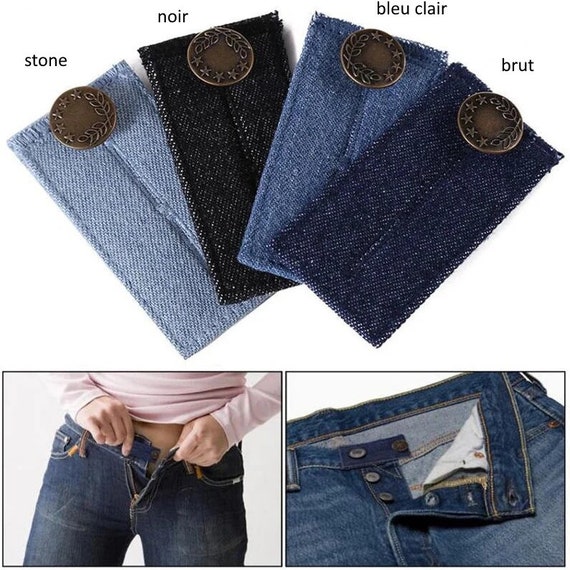 Extensions of Jeans Pants or Skirts With Adjustable Buttons, 