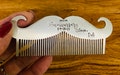 Custom mustache comb stainless steel anniversary gift hand stamped personalized mustache comb beard comb 11th anniversary gift for him