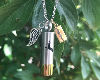 Urna de cremación con forma de bala para la caza de ciervos en el cielo, urna conmemorativa del cazador, urna de caza perdida por los ciervos para las cenizas del esposo del cazador de ciervos