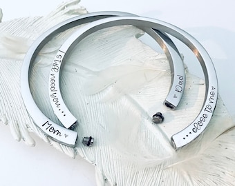 Dual urn 1 bracelet for two double chambers urn customized Hand stamped personalized twin urn Bracelet cremation urn Memorial jewelry