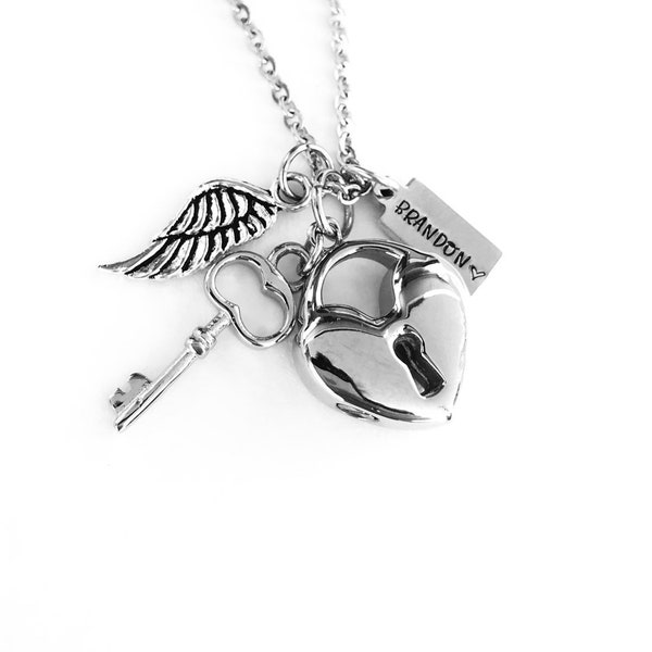 Soul mate urn key to my heart urn necklace lock and key necklace urn for ashes urn  cremation Dad boyfriend loss of a soulmate husband urn