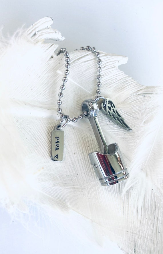 Piston Urn Necklace Diesel Mechanic Urn Personalized Memorial Etsy