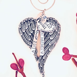 Angel wing ornament • Angel baby • Mommy of an Angel • loss of a loved one • christmas in heaven • memorial ornament