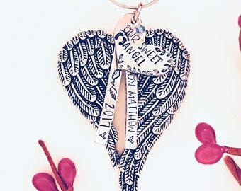 Angel wing ornament • Angel baby • Mommy of an Angel • loss of a loved one • christmas in heaven • memorial ornament