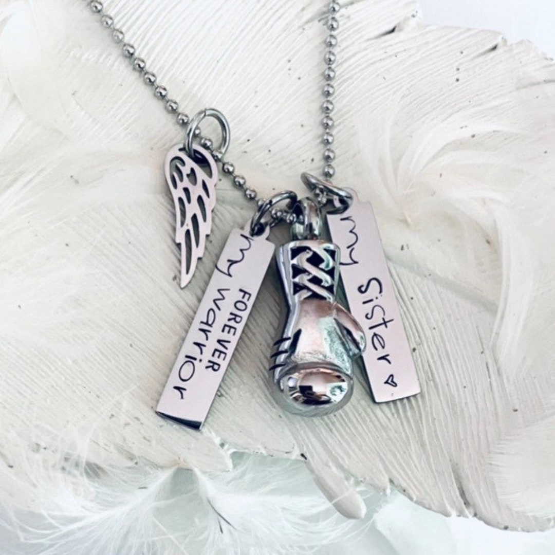 Boxing Glove Urn Necklace Fighter Urn Ashes Necklace Cremation Etsy