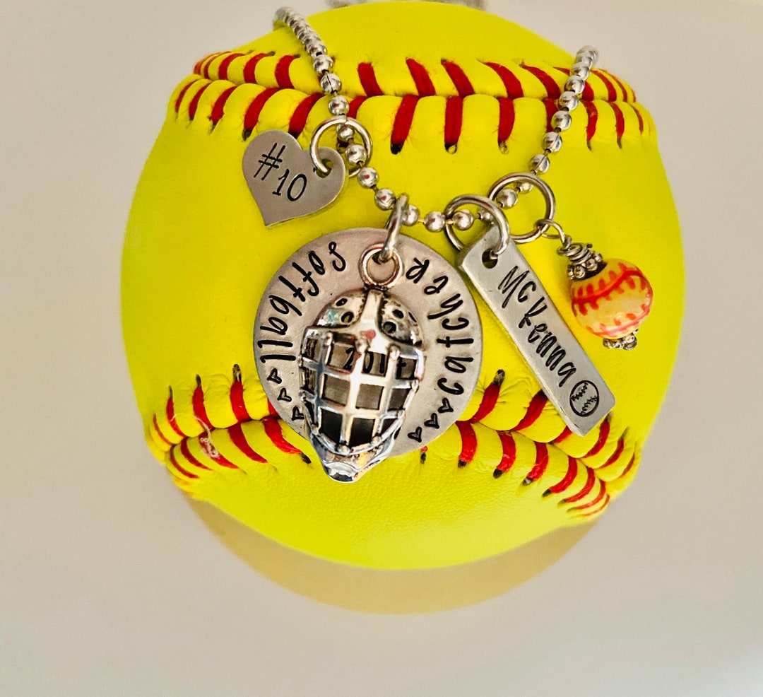 Softball Catcher Gift Softball Player Softball Mom Necklace softball