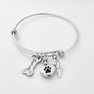 Dog Pet Memorial Stainless Expandable Bracelet Pet Urn Jewelry Loss of ...