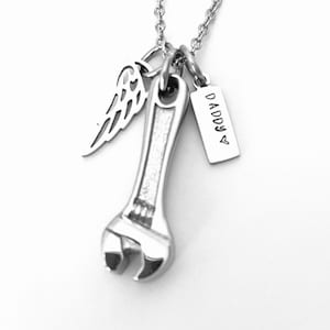 Wrench urn cremation necklace urn for him  memorial jewerly wrench Carpenters urn ashes necklace urn for dad memorial necklace for ashes
