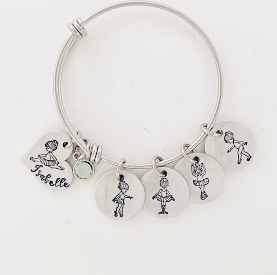 2 Pieces Dance Bracelet Girls Dance Jewelry Pointe Shoe Ballet Bracelet Gift for Dance Recitals Dancers and Dance Teams
