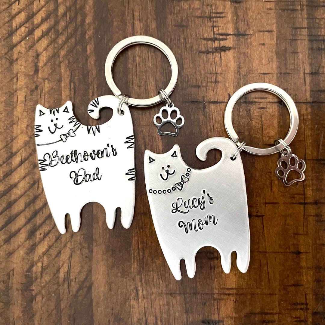 Cat Dad Keychain Fur Baby Father’s Day Gift Cat Mom Gift Cat Rescue ...