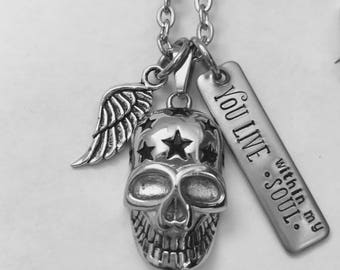 Skull urn cremation memorial pendant, Skull for Ashes Man urn sugar skull urn vessel for ashes, memorial pendant, husband ashes, urn for him