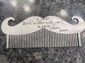 Mustache comb Steel anniversary gift Personalized hand stamped mustache comb beard comb 11th anniversary gift for him