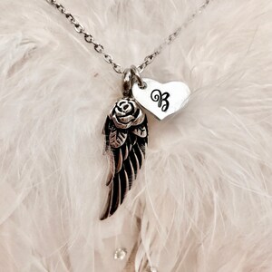 Angel wing cremation urn ashes necklace Wing cremation jewerly infant loss remembrance jewelry hand stamped Angel baby urn for her image 6