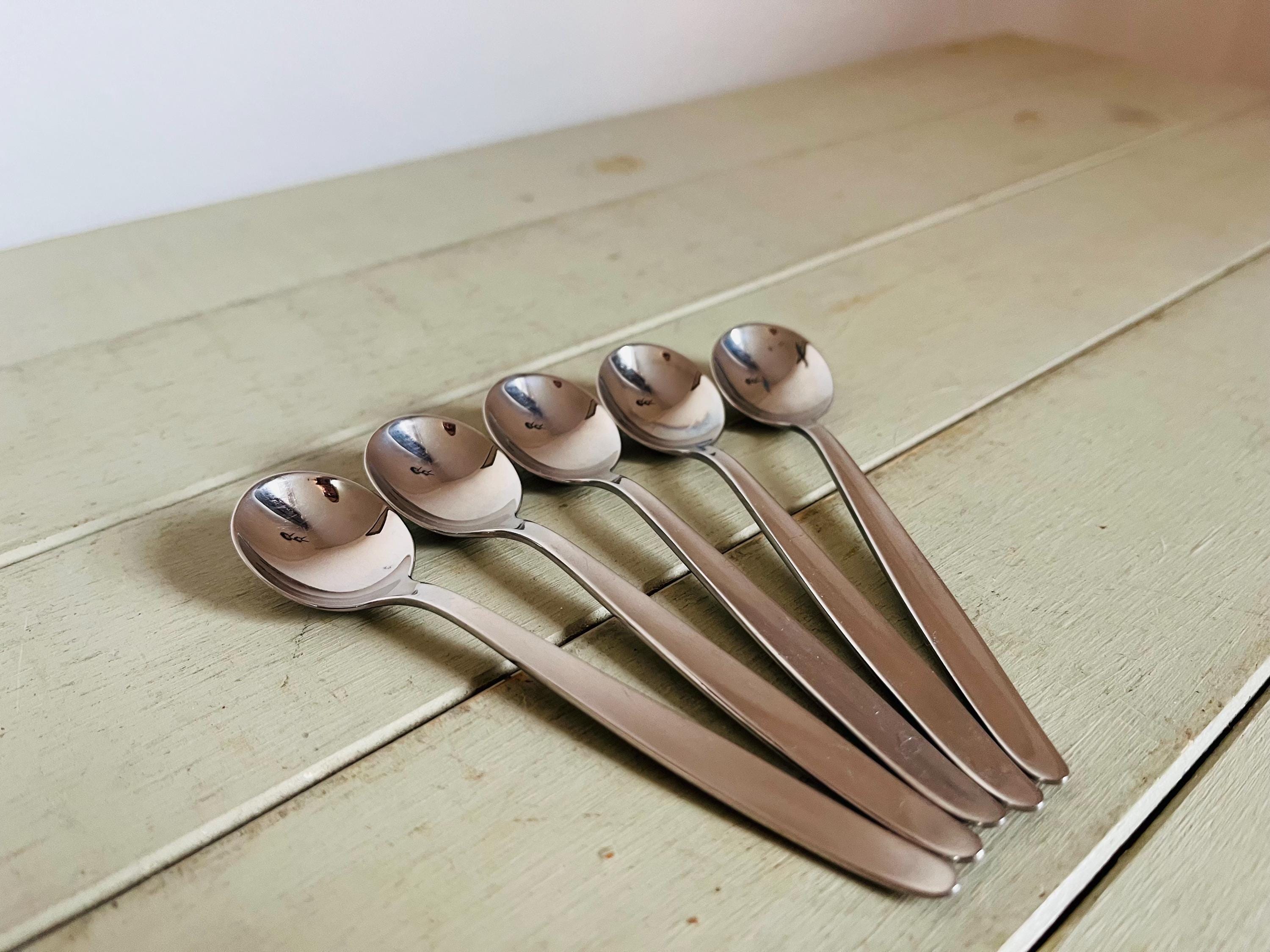 Lovely Vintage Set of 5 Durfine Holland Stainless Steel Teaspoons