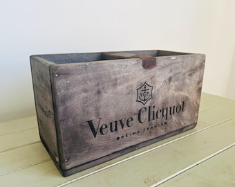 Rustic Wooden Storage Box: Decorative Champagne Crate (12x5.5x5in)
