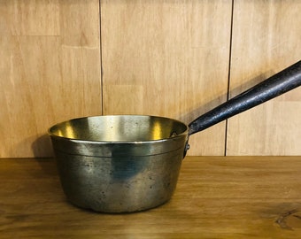 Vintage Brass Pot with Handle, Decorative