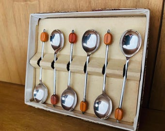 素敵なヴィンテージボックスセット 6個入り シルバーメッキ コーヒー豆