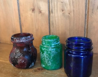 素敵なヴィンテージガラスボトル3本セット - Etsy 日本