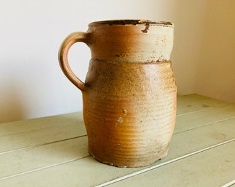彩色陶器　テラコッタ 二口水差し　アンティーク アンティークテラコッタの水差し：19世紀の農家の陶器 - Etsy 日本