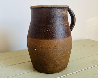 Vintage französischer Steinzeug Krug, sehr dekorativ