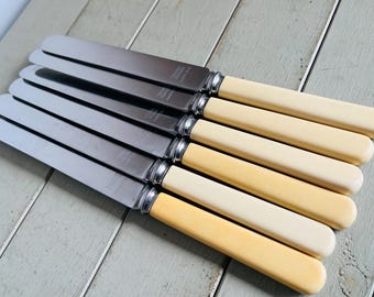 Antique Joseph Rodgers & Sons Dinner Knives, Set of 6, Cutlers to