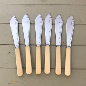 Lovely Vintage set of Chrome Plated Fish Cutlery Set