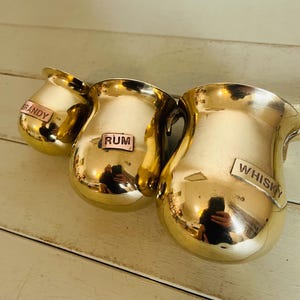 Lovely Vintage set of 3 Brass Measures  - Whiskey, Rum and Brandy Cups