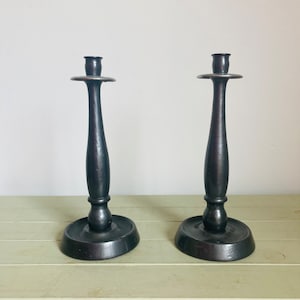 Lovely Vintage Pair of Wooden Candlestick Holders