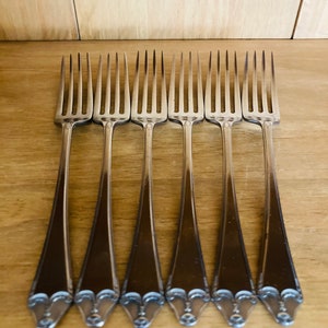 Schönes Vintage-Set mit 6 versilberten National-Seitengabeln