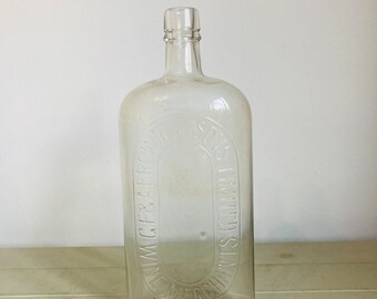 Botella de vidrio Vintage GF & A Brown Wine Merchants