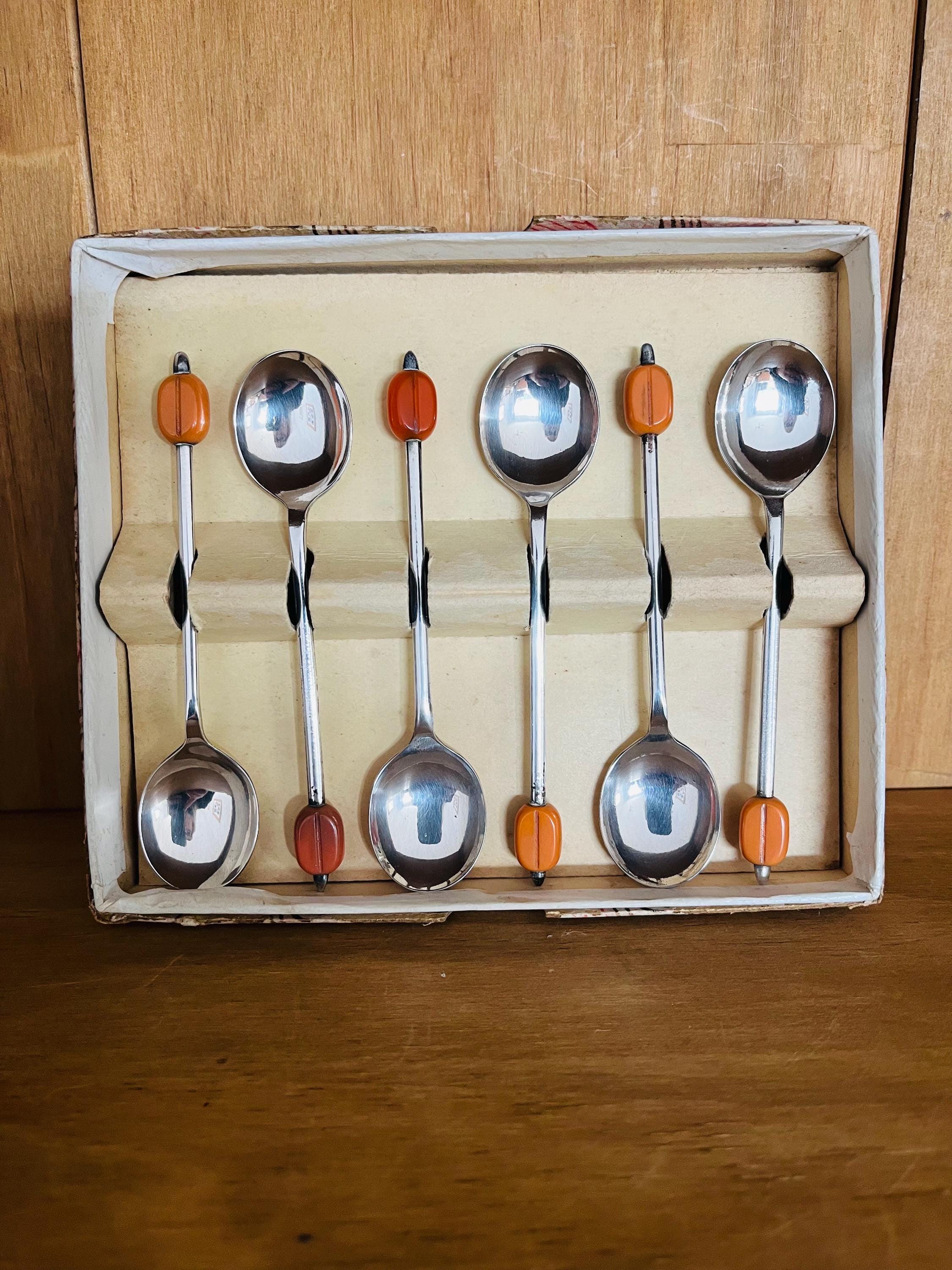 素敵なヴィンテージボックスセット 6個入り シルバーメッキ コーヒー豆