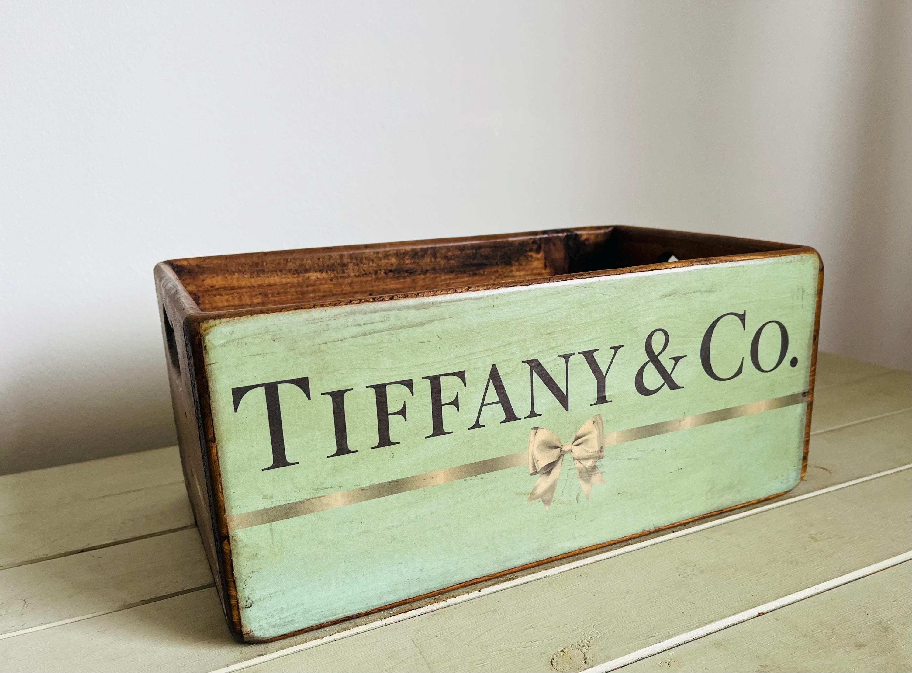 ティファニー　レターボックス　木箱 Rustic Solid Wooden Storage Box Tiffany Design 12.5in X 7.5in - Etsy
