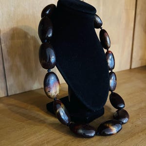Lovely Vintage Brown Beaded Necklace