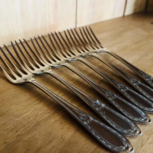Lovely Vintage set of 6 Bergal Nickel Silver Side Forks