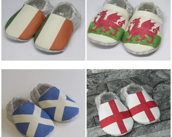 English, Welsh, Scottish & Irish designed baby booties, Crib shoes, slippers! Cute!