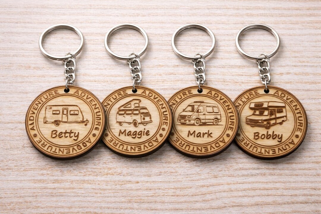 Personalised Adventure Campervan/motorhome/caravan Keyring – Laser ...