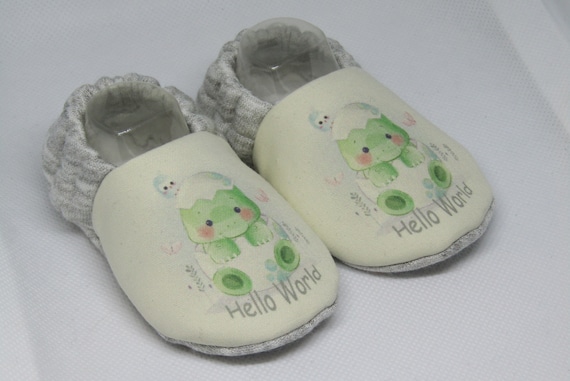 hello world baby booties