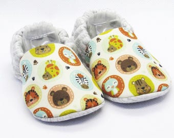 Handmade Safari Baby Booties: Soft Fleece Infant Slippers