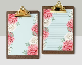 Roses Floral Writing Paper: Printable Stationery (PDF & PNG)