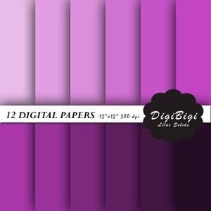Purple Digital Paper, 12 x 12, Solid Color Purple Paper, Solid Purple Paper, Purple Scrapbooking Paper, Purple Background, Paper Pack
