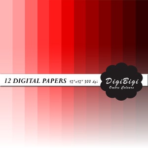 Rotes Digitales Papier, Rotes Ombre Digitales Papier, 12 x 12, Ombre Digitales Papier, Rotes Farbverlaufspapier, Rotes Hintergrundpapier