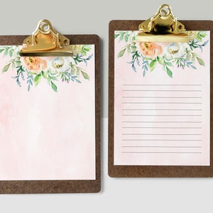 Pink writing paper, Pink floral letter paper, Floral stationery, Roses printable paper, Floral lined paper, Printable lined letter paper