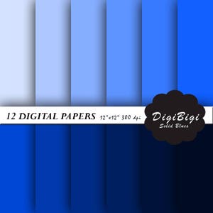 Blue Digital Paper, 12 x 12, Solid Color, Navy Digital Paper, Instant Download, Scrapbooking Paper, Blue Background, Navy Blue Paper Pack