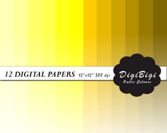 Papel digital degradado amarillo: fondos degradados de 30 x 30 cm (descarga digital)