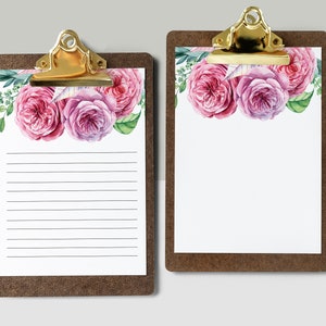 Carta intestata ad acquerello, carta da lettere floreale, carta da lettere peonie, carta stampabile rose, carta da lettere floreale, carta da lettere stampabile