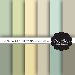 Carta digitale neutro, 12 x 12, colore solido neutro, grigio Download istantaneo, carta digitale, carta Scrapbook, sfondo neutro, pacchetto di carta