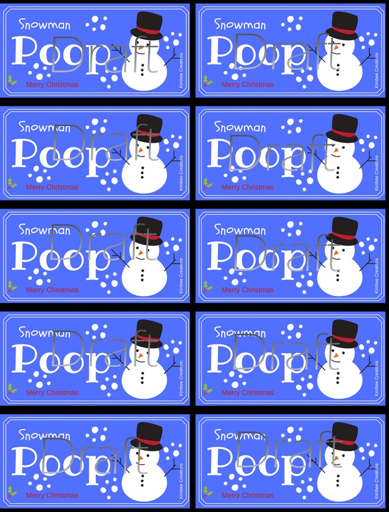 Christmas Snowman Poop Labels Etsy Christmas Snowman Poop Labels Etsy